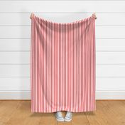 Vibrant Coral Awning Stripe Pattern Vertical in White