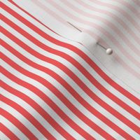 Small Vibrant Coral Bengal Stripe Pattern Vertical in White
