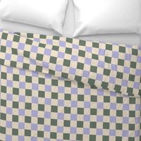 Large  Checkers, Ivory, Lavender, Pine