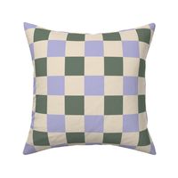 Large  Checkers, Ivory, Lavender, Pine