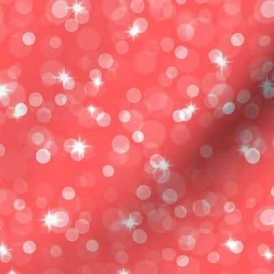 Sparkly Bokeh Pattern - Vibrant Coral Color