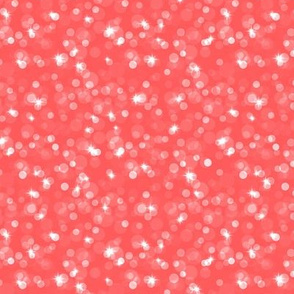 Small Sparkly Bokeh Pattern - Vibrant Coral Color