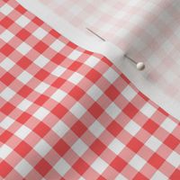 Small Gingham Pattern - Vibrant Coral and White