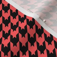 Houndstooth Pattern - Vibrant Coral and Black