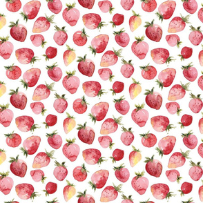 Strawberries//White - Large Scale