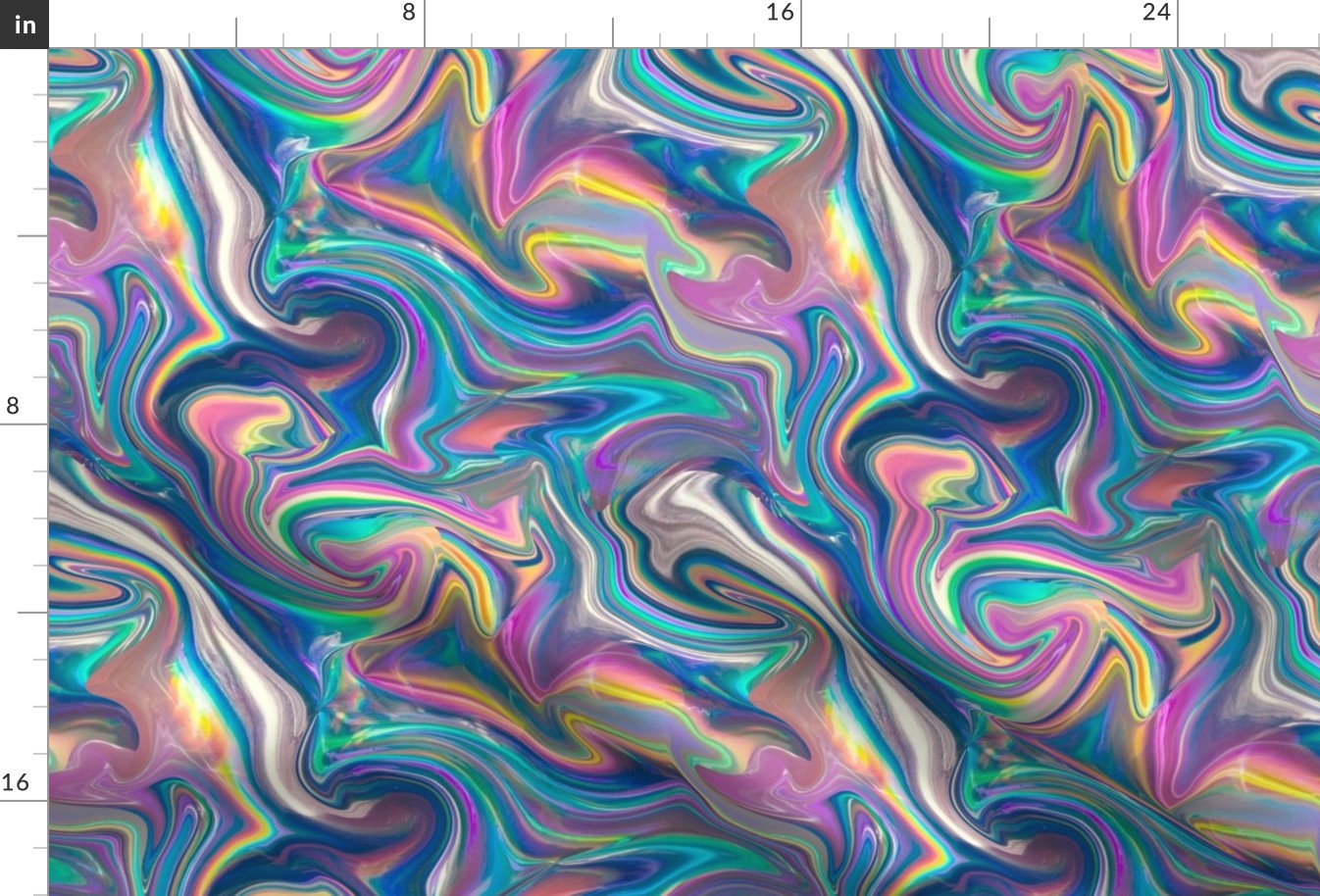 Deep Shiny Neon Brilliant Liquid Rainbow Fabric | Spoonflower