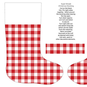 large red gingham cut and sew stocking