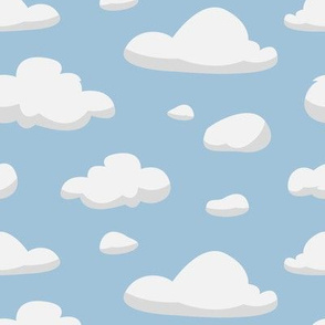 Cartoon Clouds Fabric, Wallpaper and Home Decor | Spoonflower