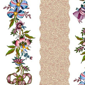 Rococo ribbons and flowers, c. 1785-1795
