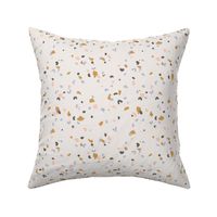 Retro terrazzo little spots and speckles in multi color trendy marble nursery texture sand ochre lilac peach blush