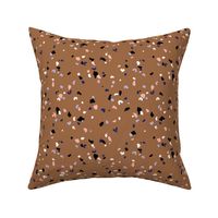 Retro terrazzo little spots and speckles in multi color trendy marble nursery texture rust brown black blue lilac blush 