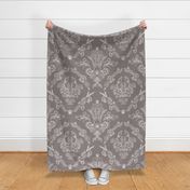 Damask retro botanical print