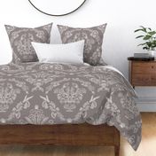 Damask retro botanical print