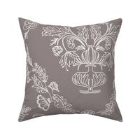 Damask retro botanical print