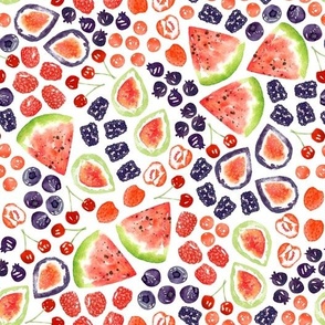 Summer Fruit in Watercolor