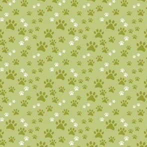 Green Pawprints Tiny Light Green