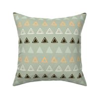 Modern Geometric Boho Triangles - Pastel Green, White, Black, and Yellow