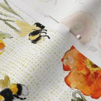 Poppies, mums and bees ! by JAF Studio