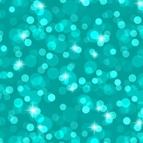 Sparkly Bokeh Pattern - Deep Turquoise Color
