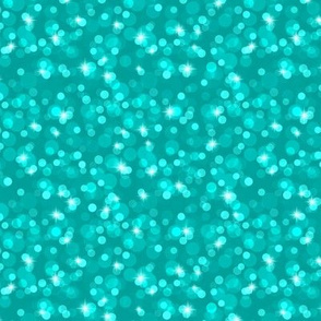 Small Sparkly Bokeh Pattern - Deep Turquoise Color