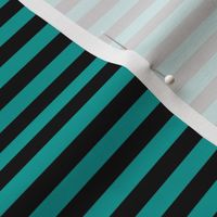 Deep Turquoise Bengal Stripe Pattern Horizontal in Black