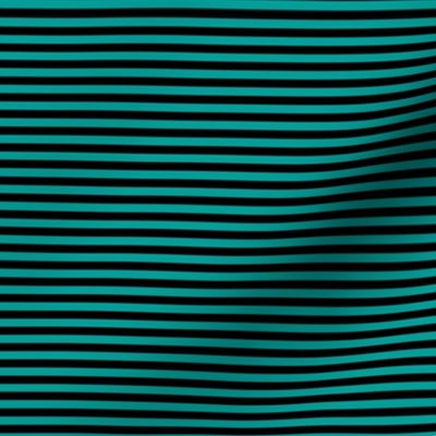 Small Deep Turquoise Bengal Stripe Pattern Horizontal in Black