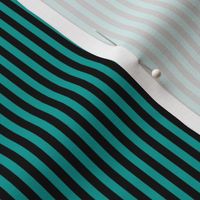 Small Deep Turquoise Bengal Stripe Pattern Vertical in Black