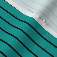 Deep Turquoise Pin Stripe Pattern Vertical in Black
