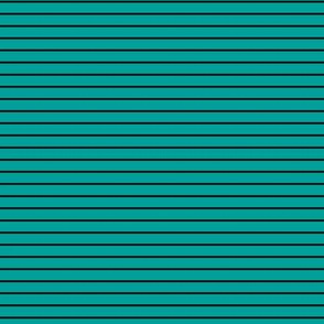 Small Deep Turquoise Pin Stripe Pattern Horizontal in Black