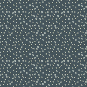 Crossed Stars -slate blue and gray
