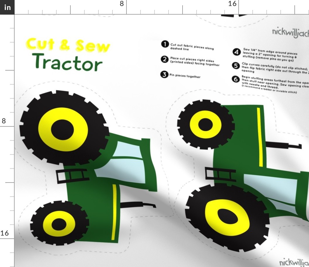 Cut and Sew Farm Tractor Toy 