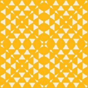 sunny yellow granny square on off-white