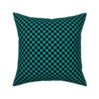 Checker Pattern - Deep Turquoise and Black