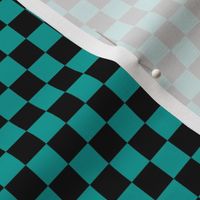 Checker Pattern - Deep Turquoise and Black