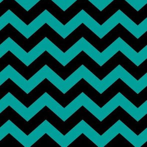 Chevron Pattern - Deep Turquoise and Black