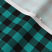 Gingham Pattern - Deep Turquoise and Black