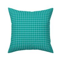 Grid Pattern - Deep Turquoise and White