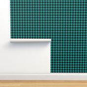 Houndstooth Pattern - Deep Turquoise and Black