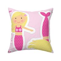 Cut and Sew Mermaid in Pink with Blonde Hair and Starfish Friend