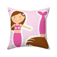 Cut and Sew Mermaid Doll - Brunette with Pink Starfish