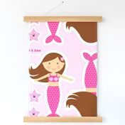 Cut and Sew Mermaid Doll - Brunette with Pink Starfish