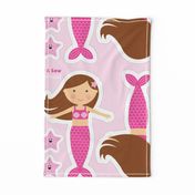 Cut and Sew Mermaid Doll - Brunette with Pink Starfish