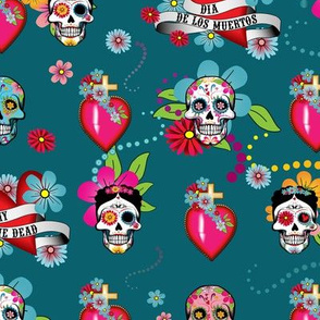 Day of the Sugar Skulls - Turquoise
