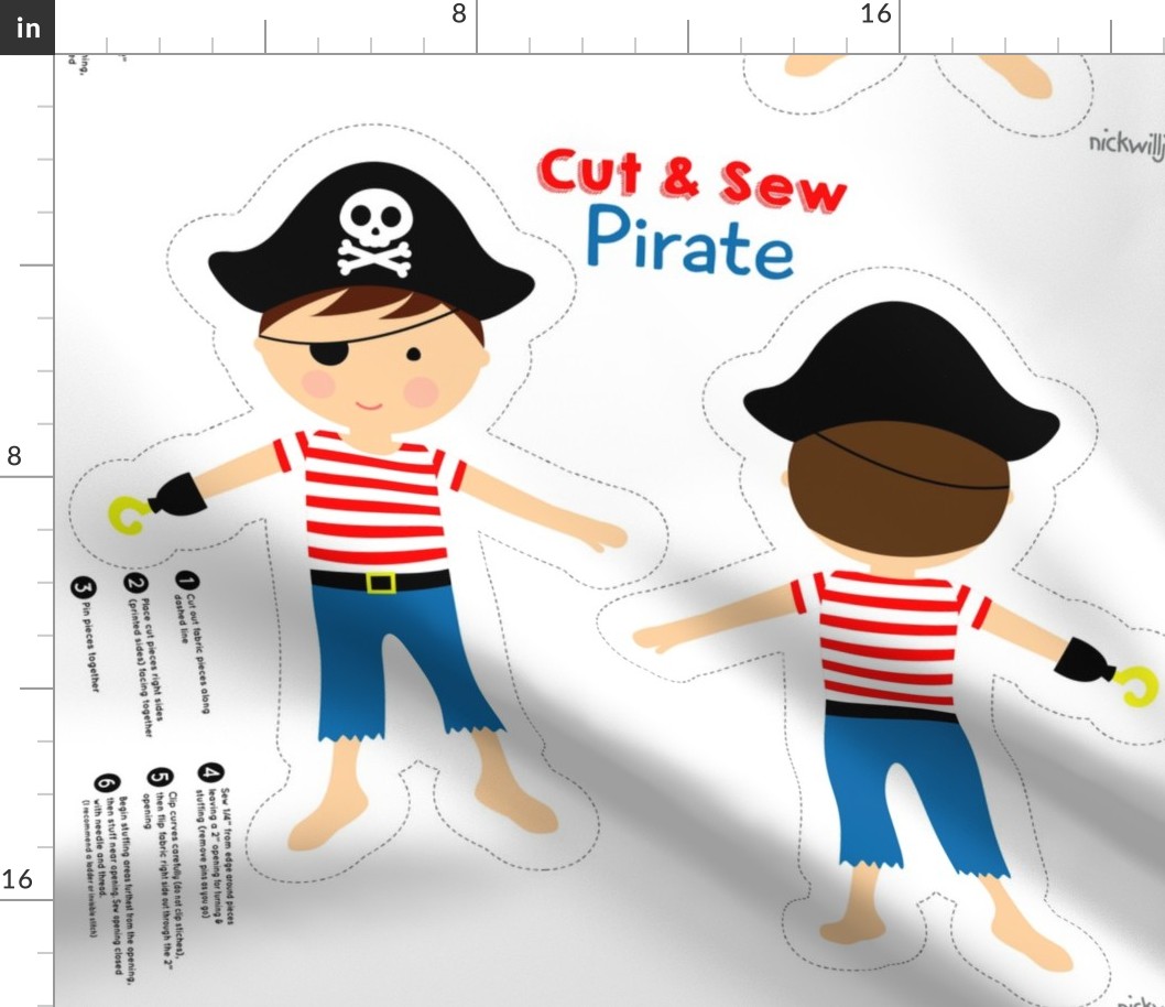 Cut and Sew Pirate Doll Brunette -24