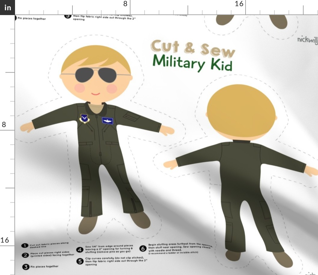 Cut and Sew Military Kid Boy Blonde-25