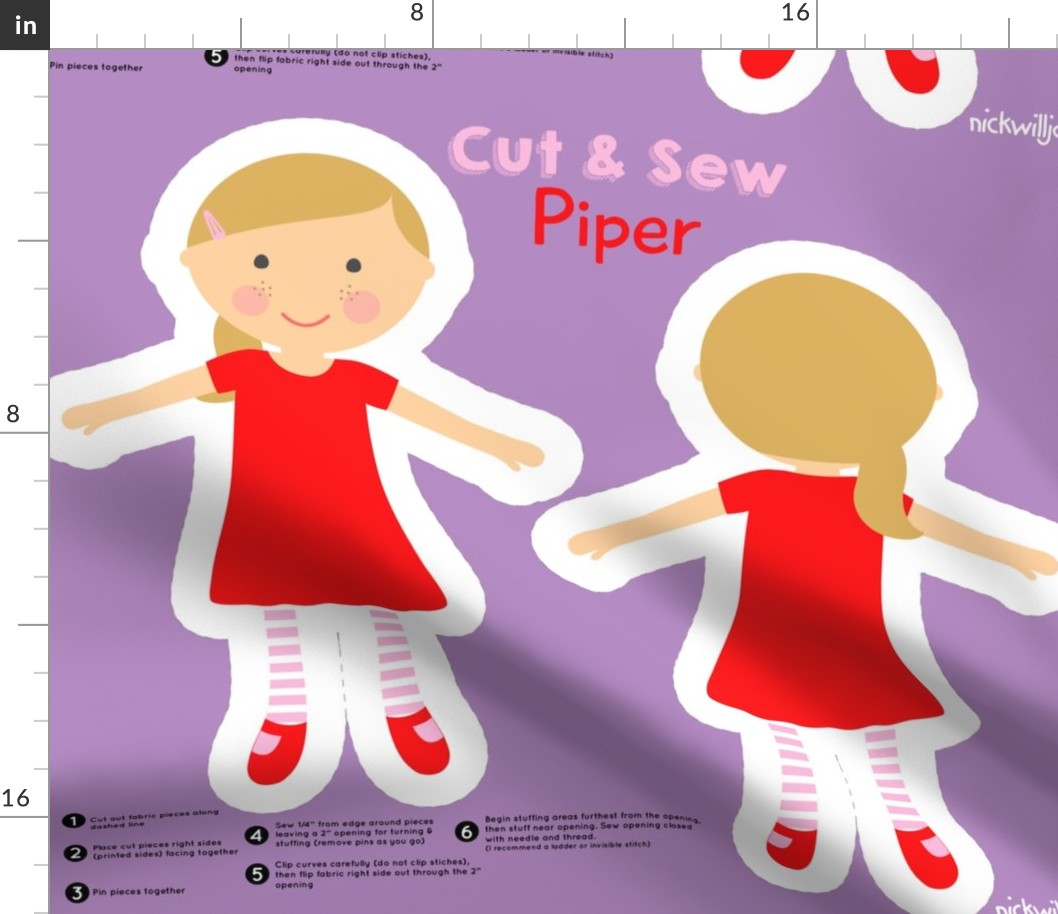 Cut and Sew Girl Doll Piper