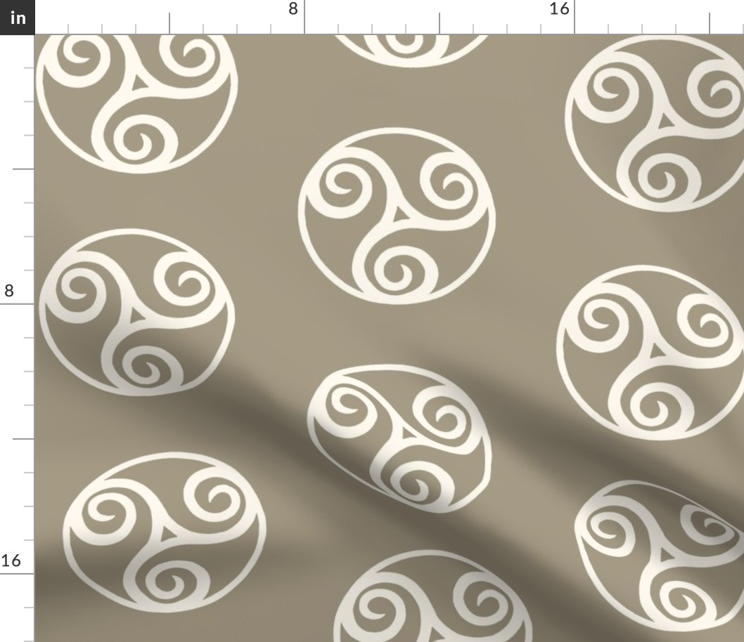 Celtic Wind Symbol - Taupe Large Scale