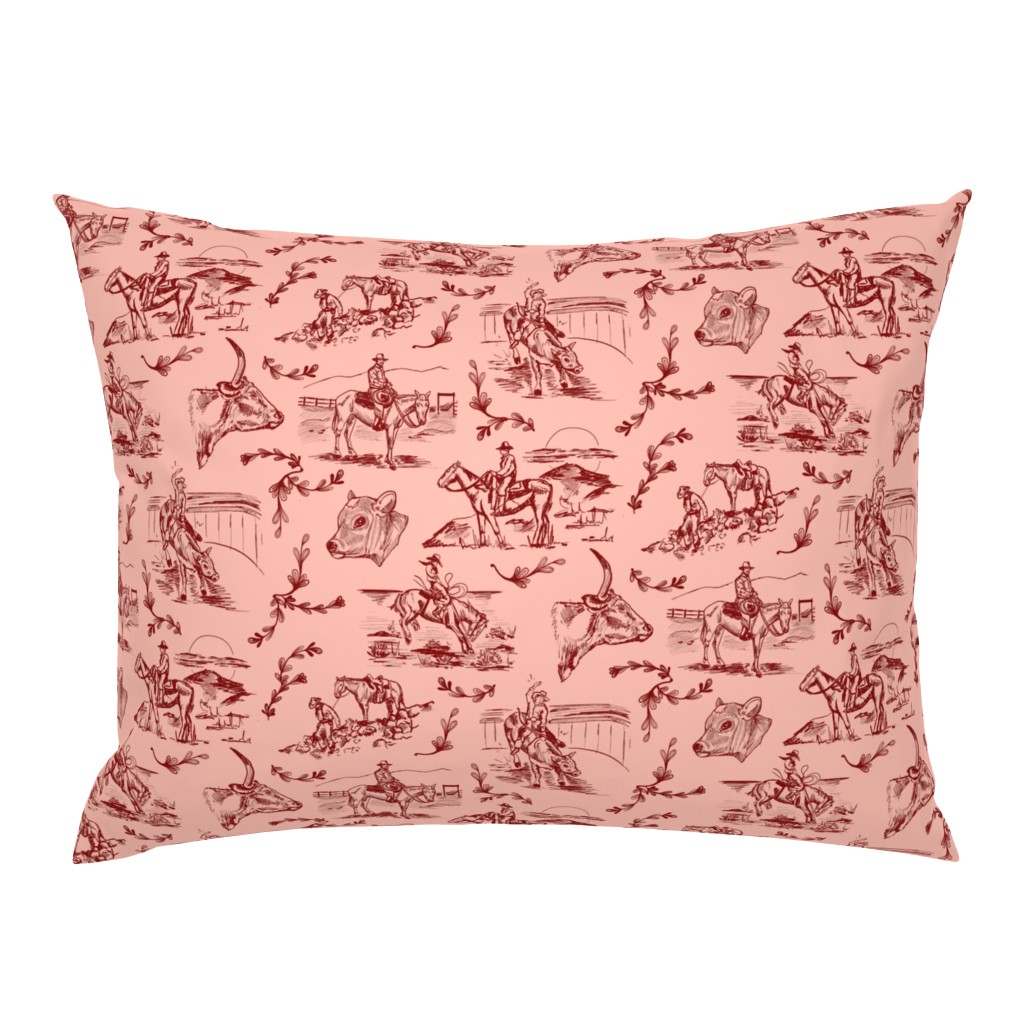 Cowgirl's Western Toile in Pink - Western Toile, Country Western Toile, Cowgirl Toile