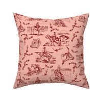 Cowgirl's Western Toile in Pink - Western Toile, Country Western Toile, Cowgirl Toile