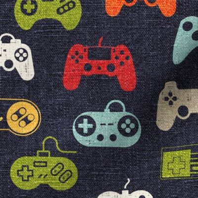 Game Controllers Navy Linen - large scale
